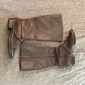 Ralph Lauren Brown Knee-High Leather Boots